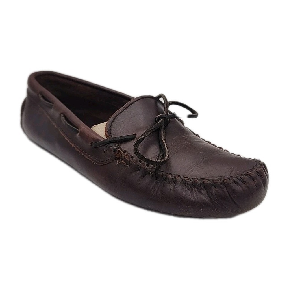 Minnetonka Brown Leather Driving Moccasins Mens Size 9.5 Style 698